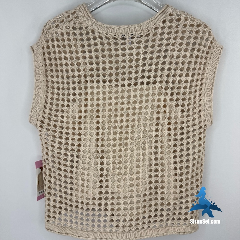 1271 NWT STEVE MADDEN Crochet Top – Small – Beige - Picture 10 of 16